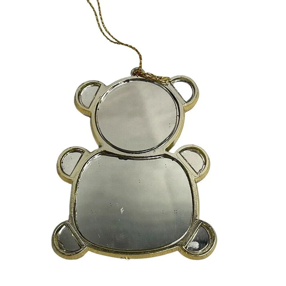 Stained Glass Teddy Bear Suncatcher Ornament 3”